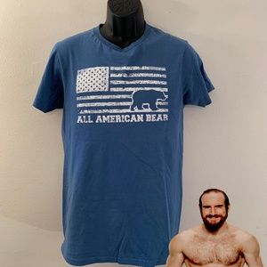 All American Bear T Shirt Small 100% Cotton